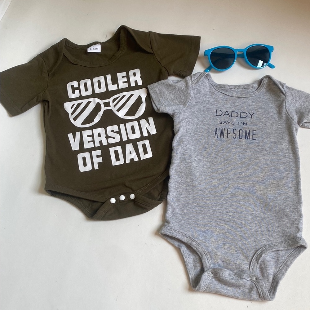6-12mth  Carters/ Shan NWOT Father’s Day body suits